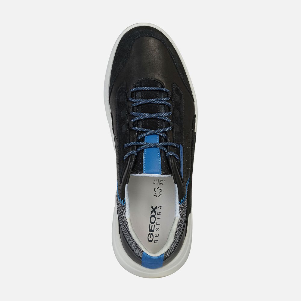 Basket Geox Smoother - Noir/Bleu - Homme 053824-VQH